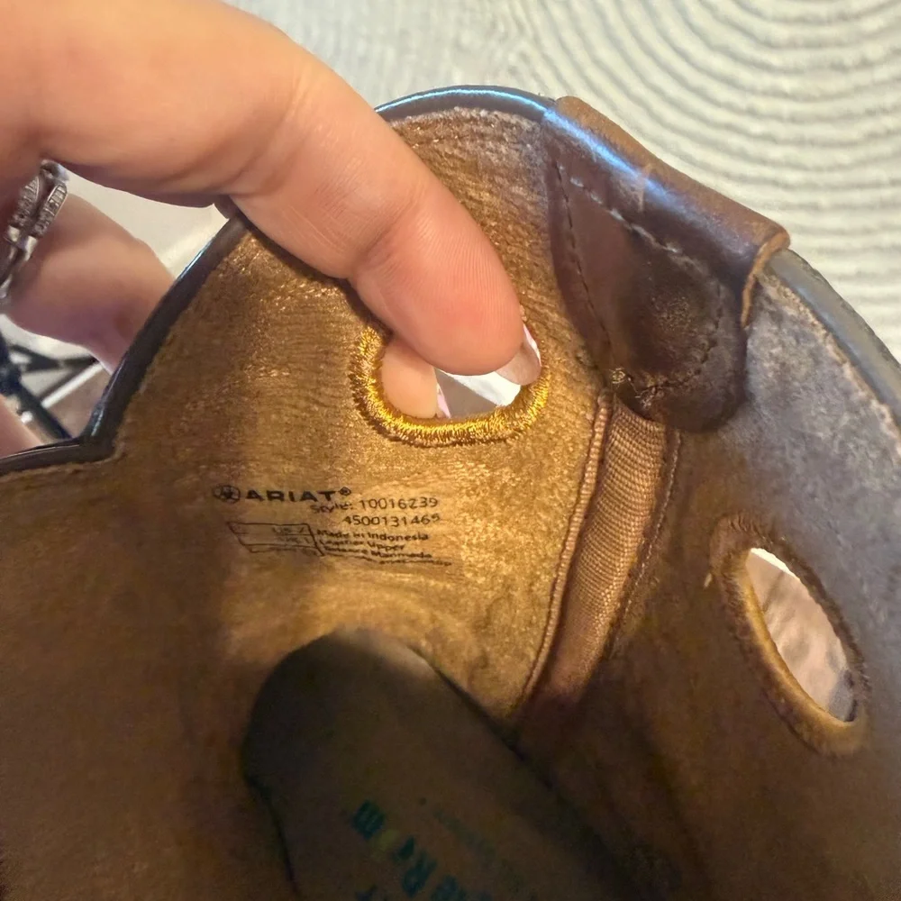 Ariat Brown and Black Kids Western Pull-On Boots